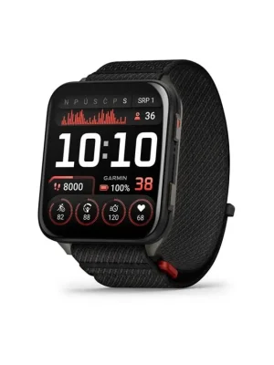 Garmin Venu X1, Black pouzdro s titanovou zadní stranou Slate a nylonovým řemínkem ComfortFit v barvě Black Tovární Cena