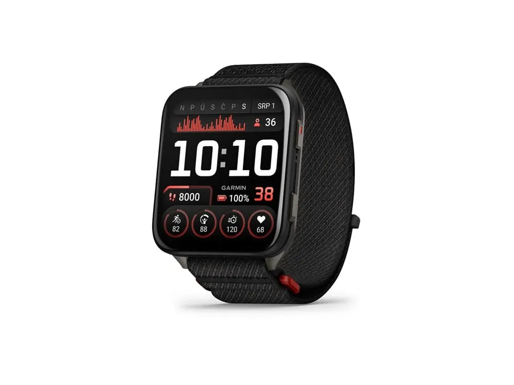 Garmin Venu X1, Black pouzdro s titanovou zadní stranou Slate a nylonovým řemínkem ComfortFit v barvě Black Tovární Cena