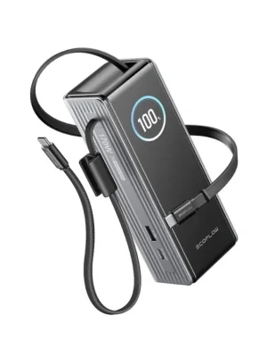 Akční Cena EcoFlow RAPID Power Banka (25000mAh,170W) 2x100W vestavěný USB-C kabel - stříbrná