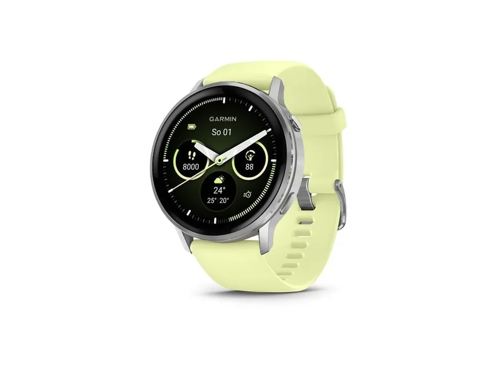 Garmin Venu 4 – 45 mm, Silver / Citron silikonový řemínek Aktuální