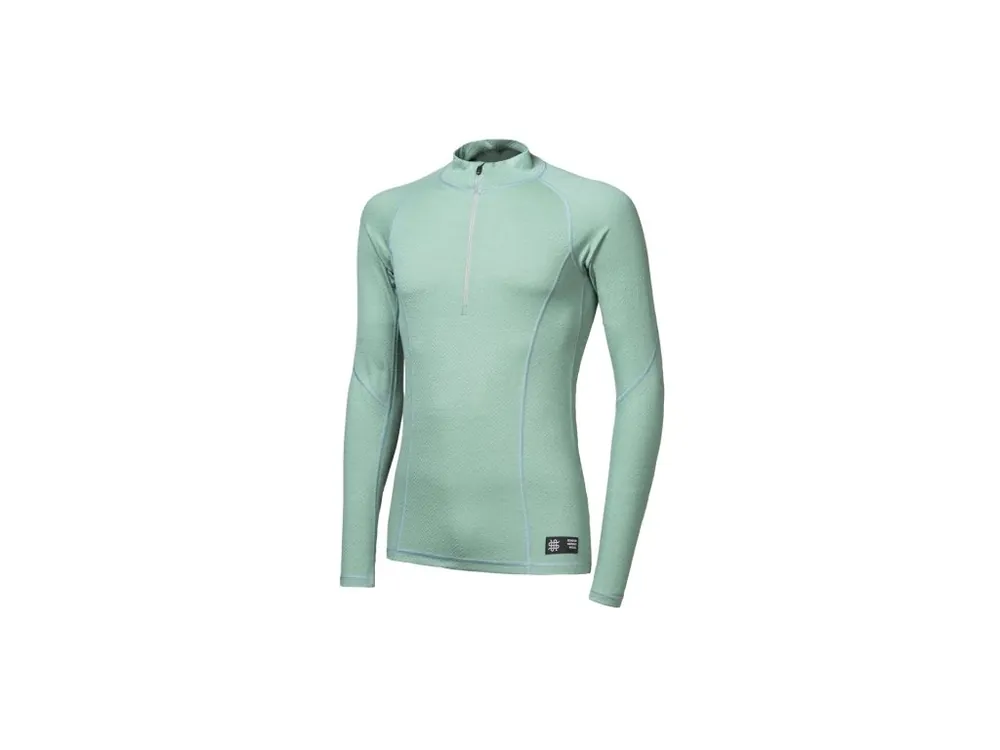 SENSOR MERINO DF pánské triko dl.rukáv zip basil green Sezónní Sleva