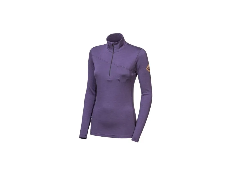 SENSOR MERINO EXTREME UP dámská mikina dl.rukáv zip grape purple Oblíbený