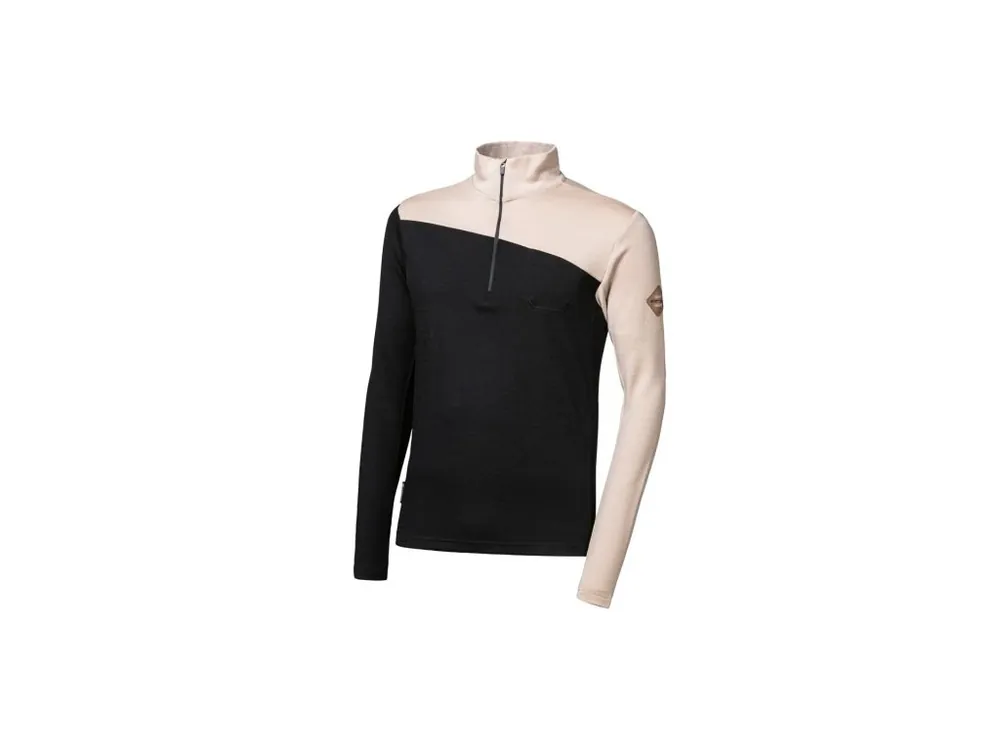 SENSOR MERINO EXTREME UP pánská mikina dl.rukáv zip černá/almond beige Speciální Cena