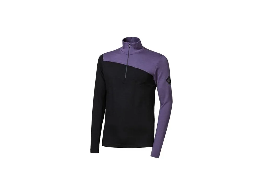 Tovární Cena SENSOR MERINO EXTREME UP pánská mikina dl.rukáv zip černá/grape purple