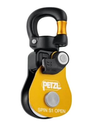 Levný Petzl SPIN S1 OPEN jednostranná kladka s otočným závěsem (swivelem)