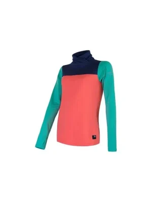 Zlevněný SENSOR COOLMAX THERMO dámská mikina korál/sea green/deep blue
