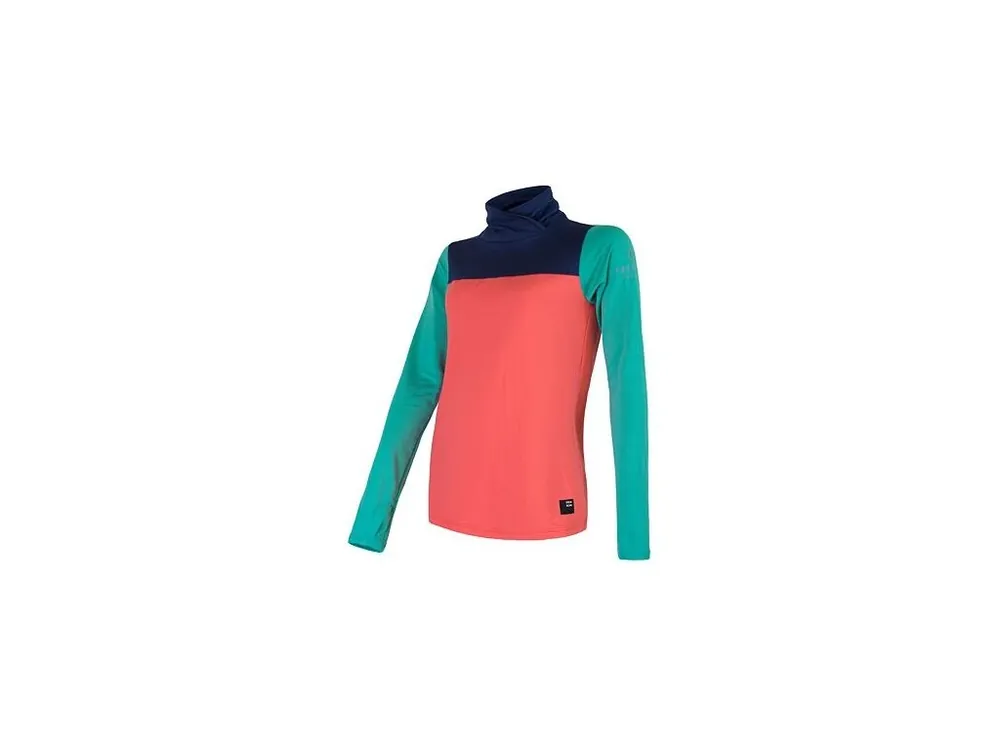Zlevněný SENSOR COOLMAX THERMO dámská mikina korál/sea green/deep blue
