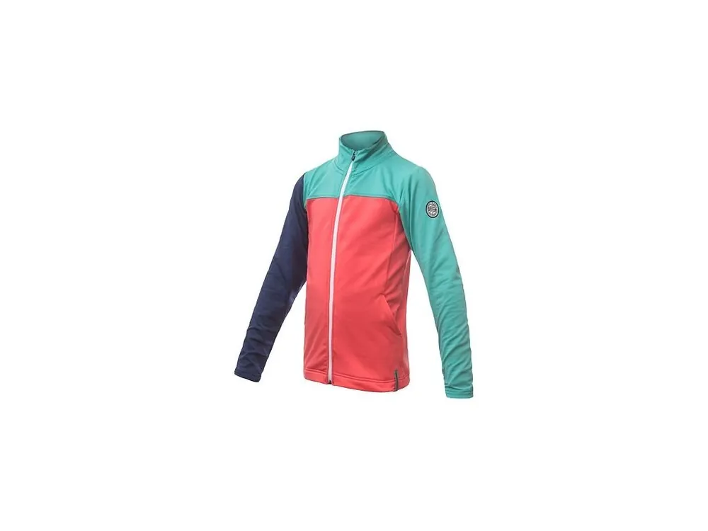 Poslední Šance SENSOR COOLMAX THERMO dětská mikina celozip korál/sea green/deep blue