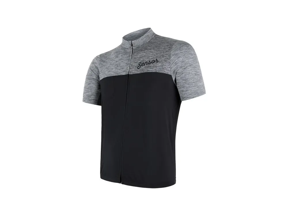 SENSOR CYKLO MOTION pánský dres kr.rukáv celozip šedá/černá Výhodná Nabídka