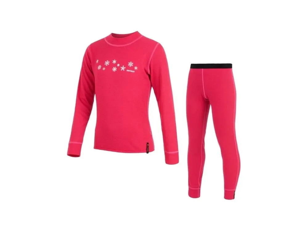 SENSOR DOUBLE FACE dětský komplet triko + spodky vločky magenta-120 Top Prodej