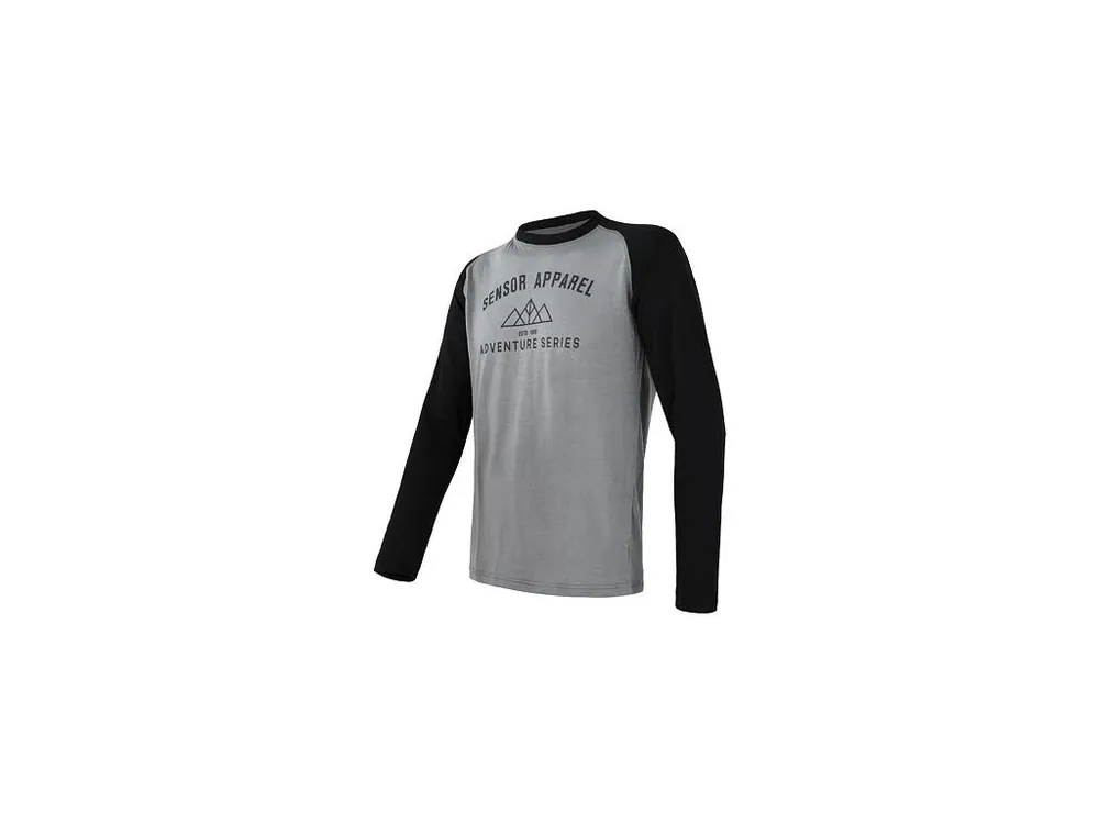 SENSOR MERINO ACTIVE ADVENTURE pánské triko dl.rukáv šedá/černá Speciální Cena