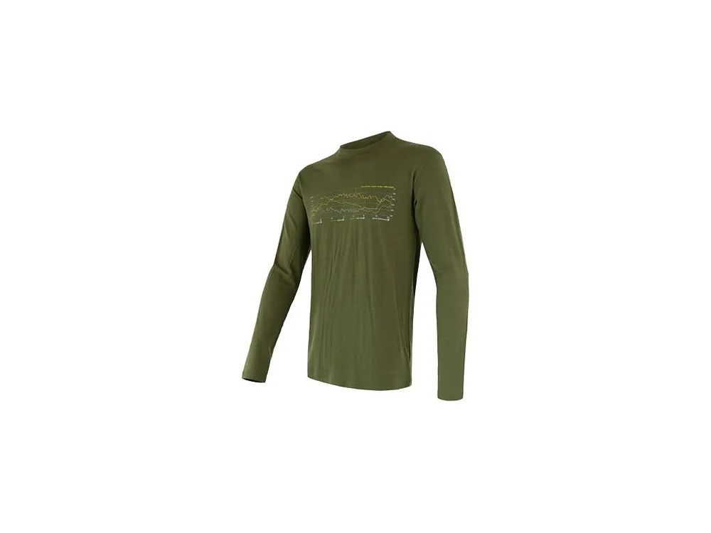 SENSOR MERINO ACTIVE TRACK pánské triko dl.rukáv safari green Rychlé Dodání