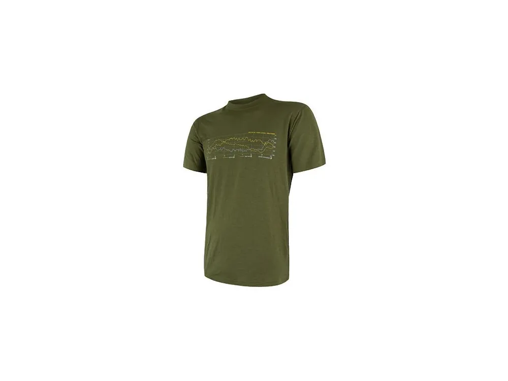 Ověřený SENSOR MERINO ACTIVE TRACK pánské triko kr.rukáv safari green