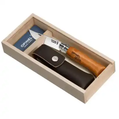 Opinel VRN N°08 Carbon pouzdro dřevěný box Víkendová Akce
