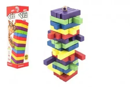 Dřevěná věž barevná - jenga Tovární Cena