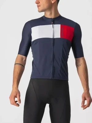 Castelli dres Prologo 7 Jersey Men´s, savile blue/silver gray-red Oblíbený