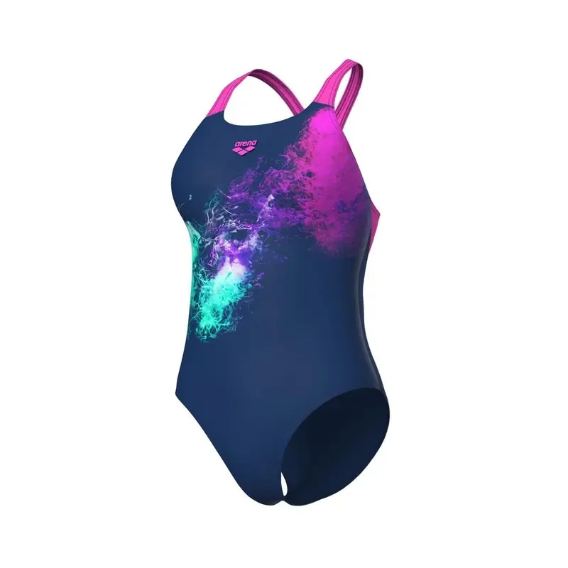 Arena plavky W Vibrant Swimsuit Swim Pro Black, navy/multi Expresní Doručení