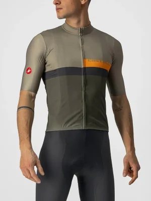 Bezpečná Platba Castelli dres A Blocco Jersey Men´S, dark green/pop orange/dark gray/military gr