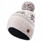Unisex čepice HI-TEC Pascal - light brown/winter pattern Horká Nabídka