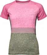 Dámský MTB dres KLIMATEX Amba - růžová/tm. zelená - vel. S Aktuální