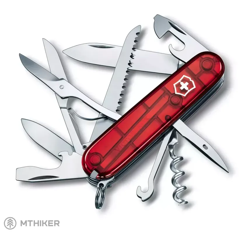 Top Prodej Victorinox Huntsman kapesní nůž, transparentní červená