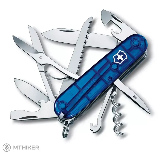 Victorinox Huntsman kapesní nůž, transparentní modrá Výhodná Nabídka