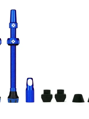 Originální Muc-Off Tubeless V2 bezdušové ventilky, 80 mm, modrá