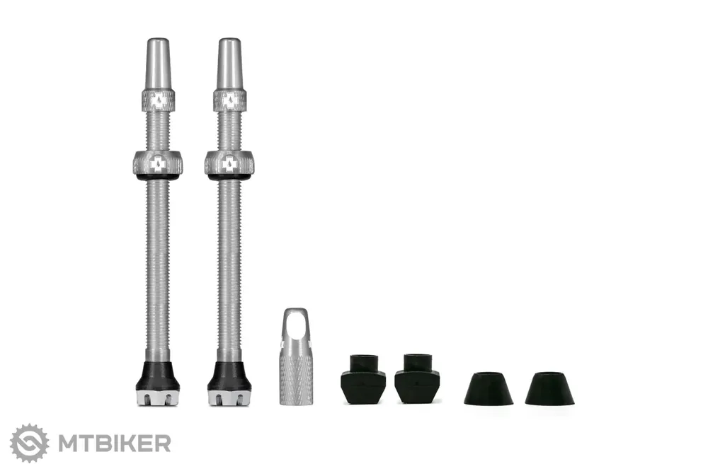 Muc-Off Tubeless V2 bezdušové ventilky, 80 mm, stříbrná Aktuální