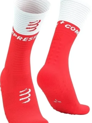 COMPRESSPORT Mid Compression V2.0 ponožky, fluo red/white Hit Sezóny
