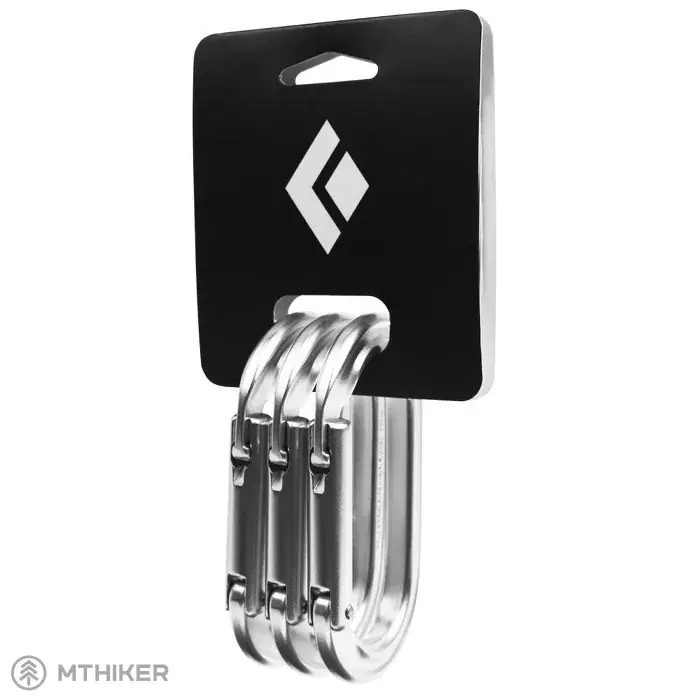 Black Diamond OVAL KEYLOCK 3 PACK set karabin, polished Výhodná Nabídka