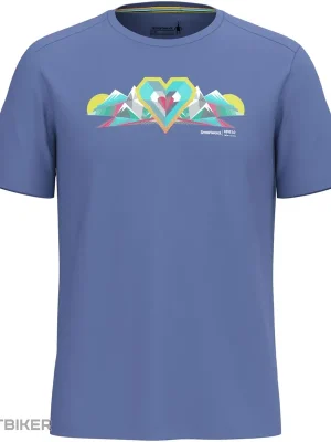 Smartwool GEO PEAKS ACTIVE SHORT SLEEVE GRAPHIC tričko, nightfall blue Finální Výprodej