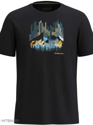 Smartwool VITAL PEAKS ACTIVE SHORT SLEEVE GRAPHIC tričko, černá Poslední Šance