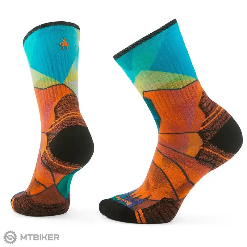 Časově Omezené Smartwool HIKE TARGETED CUSHION MOUNTAIN PRISM PRINT CREW dámské ponožky, orange rust