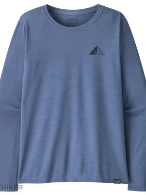 Jen Po Omezenou Doba Patagonia L/S Cap Cool Daily Graphic Shirt - Lands dámské tričko, driftways current blue X-Dye