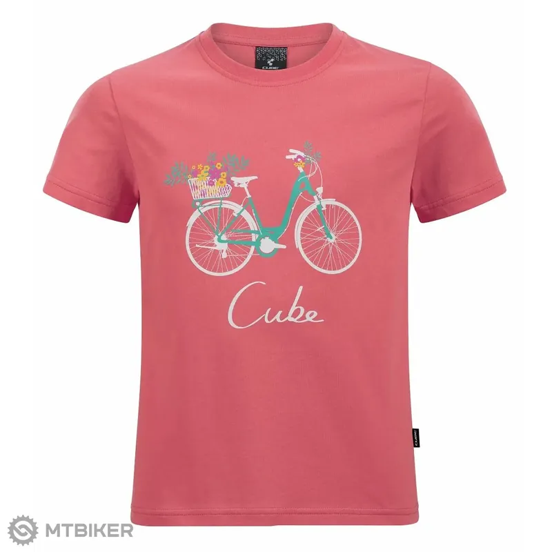 Speciální Cena CUBE Organic Floral Bike dětské tričko, coral