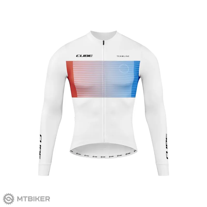 CUBE Teamline dres, bílá/modrá/červená Aktuální