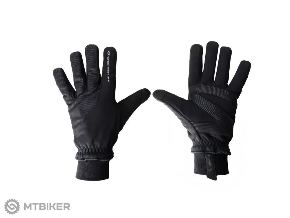 FORCE Winter Tech rukavice, černá Značkový
