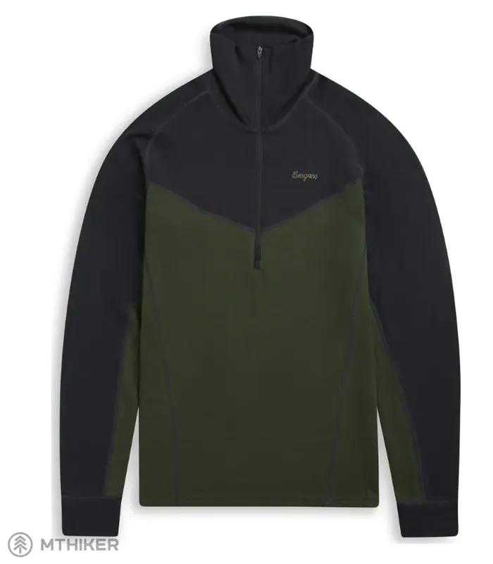 Nejlepší Volba Bergans of Norway Inner dual Merino Half Zip tričko, pine forest/dark shadow grey