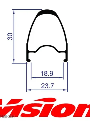 Aktuální Vision TEAM 30 DB CH/TL 28" silniční ráfek, 24 děr