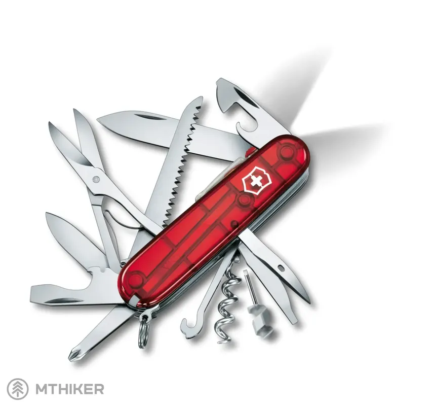 Nízká Cena Victorinox Huntsman Lite kapesní nůž, transparentní červená