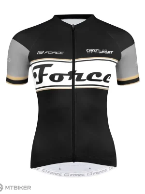 Vrácení Zdarma FORCE F Retro dres, černo-zlatý