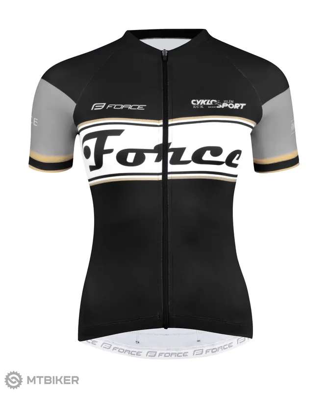 Vrácení Zdarma FORCE F Retro dres, černo-zlatý
