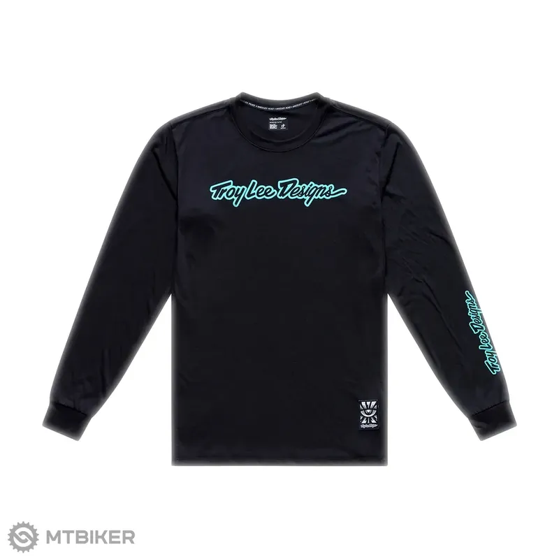 Troy Lee Designs Skyline Ride dres, signature black/real teal Zlevněný