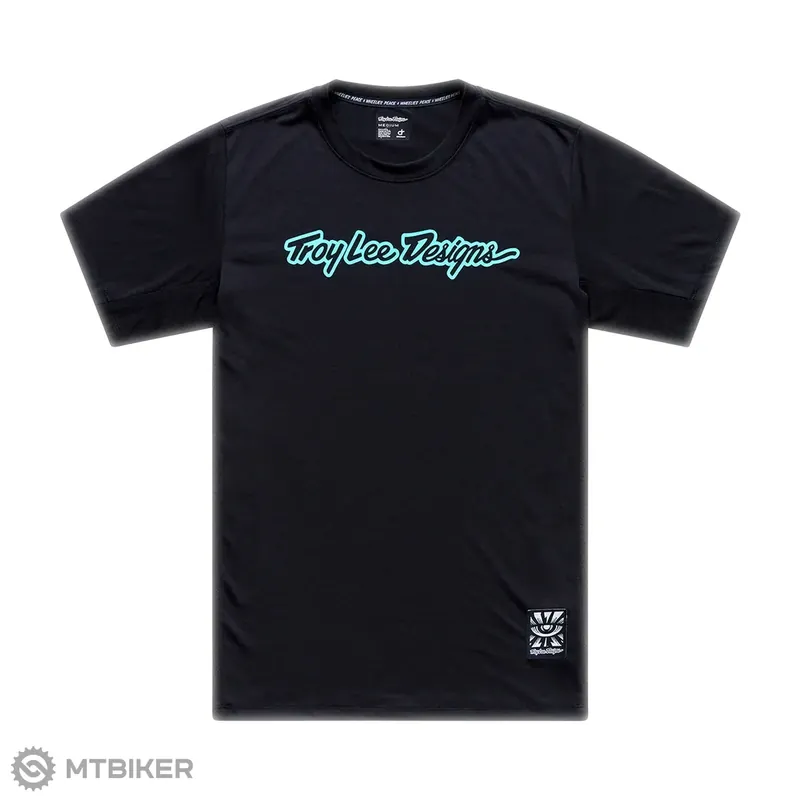 Troy Lee Designs Skyline Ride Tee Signature dres, black/real teal Super Cena