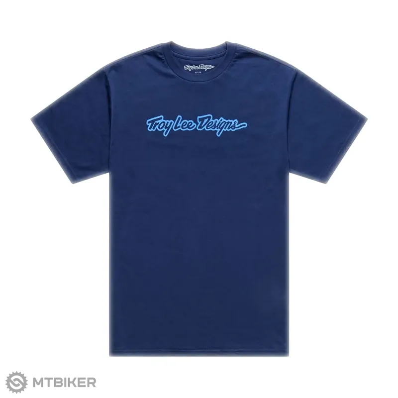 Troy Lee Designs tričko, signature navy/aero blue Sezónní Sleva