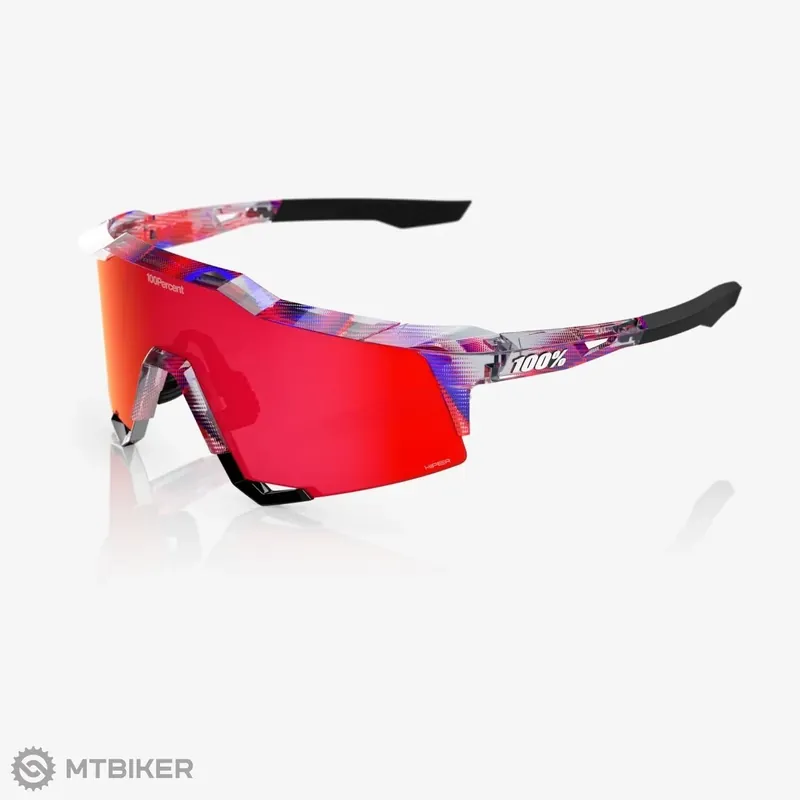 Cenová Bomba 100% Speedcraft FDJ brýle, gloss translucent red blue/HiPER Fire Red Mirror