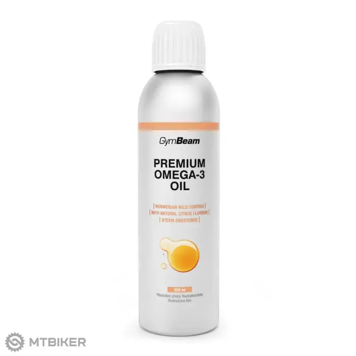 Novinka GymBeam Premium Omega-3 tekutý rybí olej, 250 ml