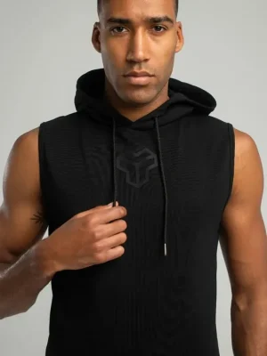 Vysoce Kvalitní GymBeam Essential Hoodie Tank tílko, černá