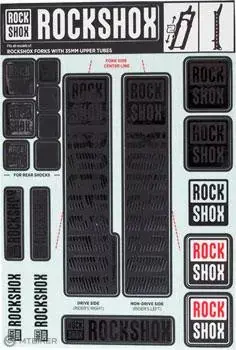 Levný RockShox nálepky - 35mm STEALTH MY18 - PIKE/LYRIK/YARI/DOMAIN/REVELATION(2018+)