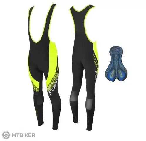 Cenový Hit FORCE F58 kalhoty se šlemi, černá/fluo žlutá